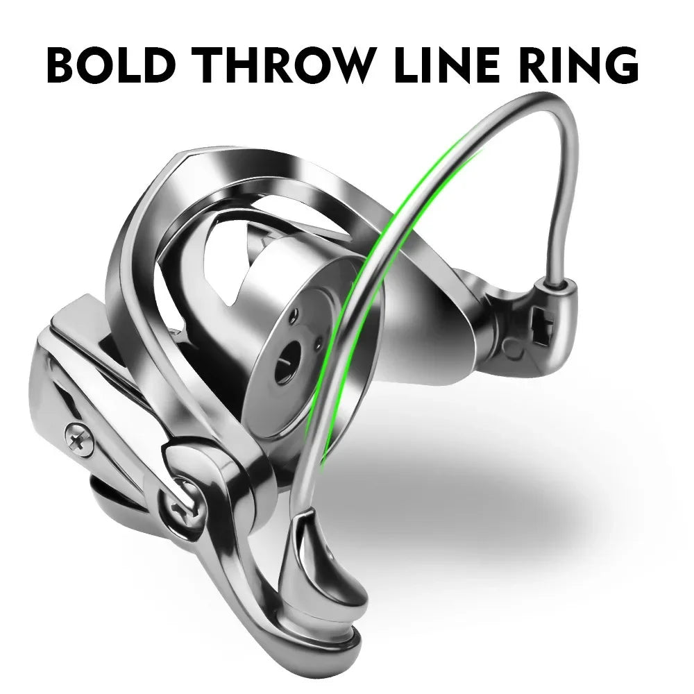 Spinning Reel 1000S 2000S 2500S 3000S CNC Metal Rocker Arm Casting  5.5:1 Gear Ratio 7+1BB Fishing Tackle