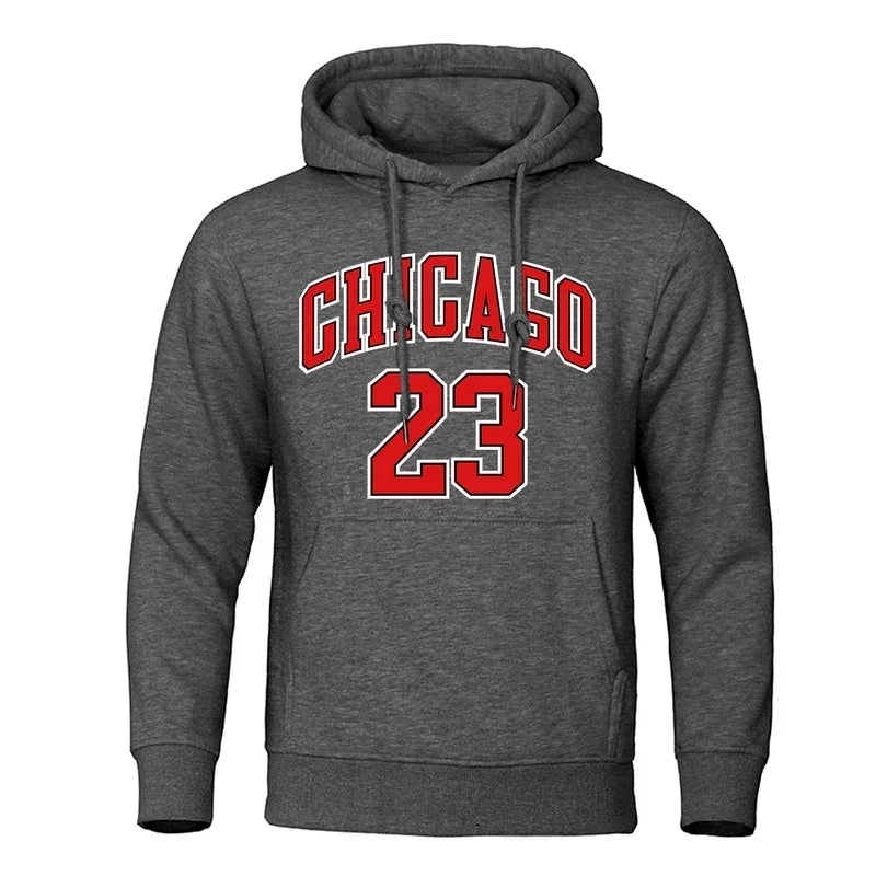23  Number Pattern Hoodie Men Fashion Hip Hop Pullover Hoody