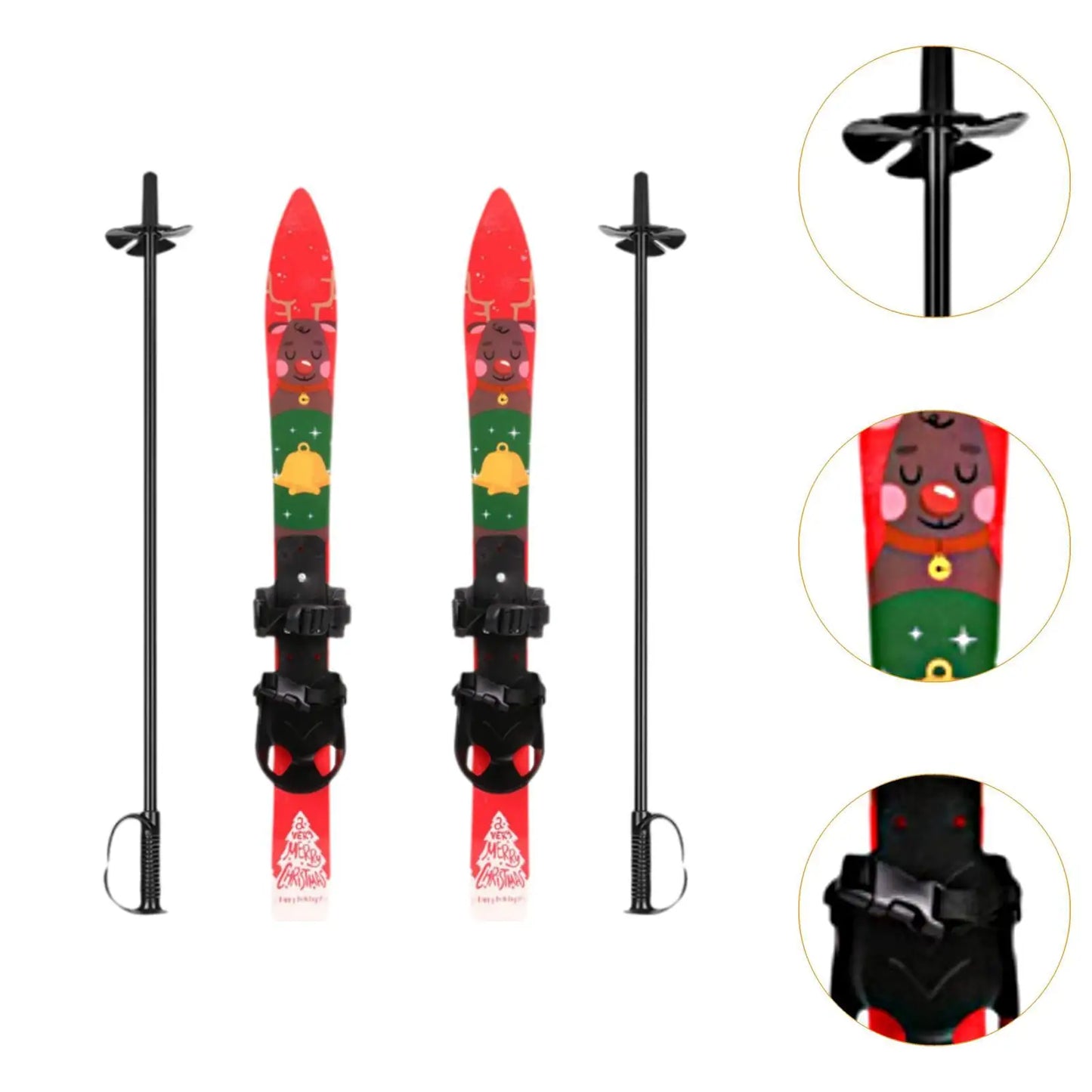Short Skis for Snow and Poles Sporting Goods Winter Equipment Outdoor Recreation