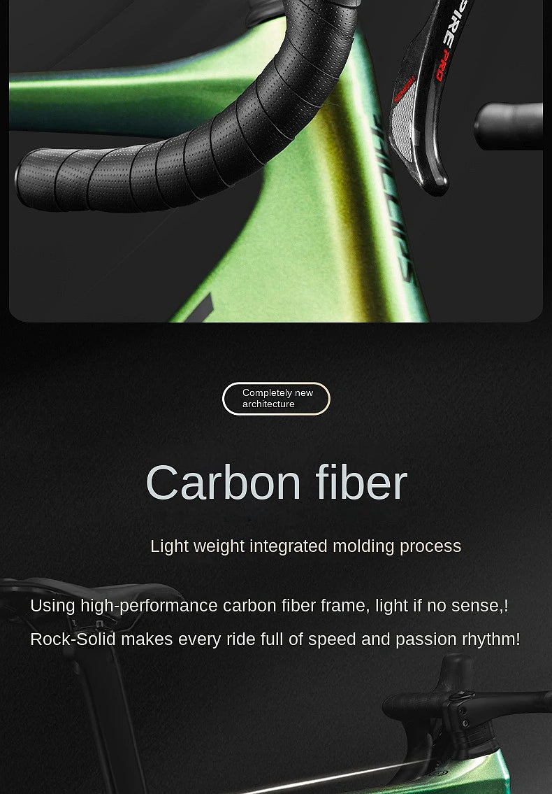 2025 New Ultra-Light Carbon Fiber Road Bike Fast Racing Bicycle with Hydraulic Disc Brakes