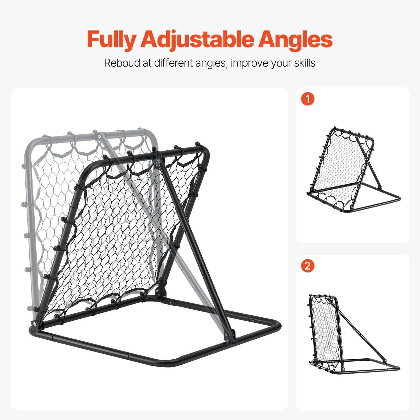 34"x34" Soccer  Rebound Net  Portable  Training  Fully Adjustable Angles Goal Net