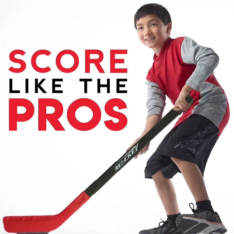 A Set Children's Toy Pulley Ice Hockey 72CM Plastic Hockey Stick Children's Outdoor Sports Toy