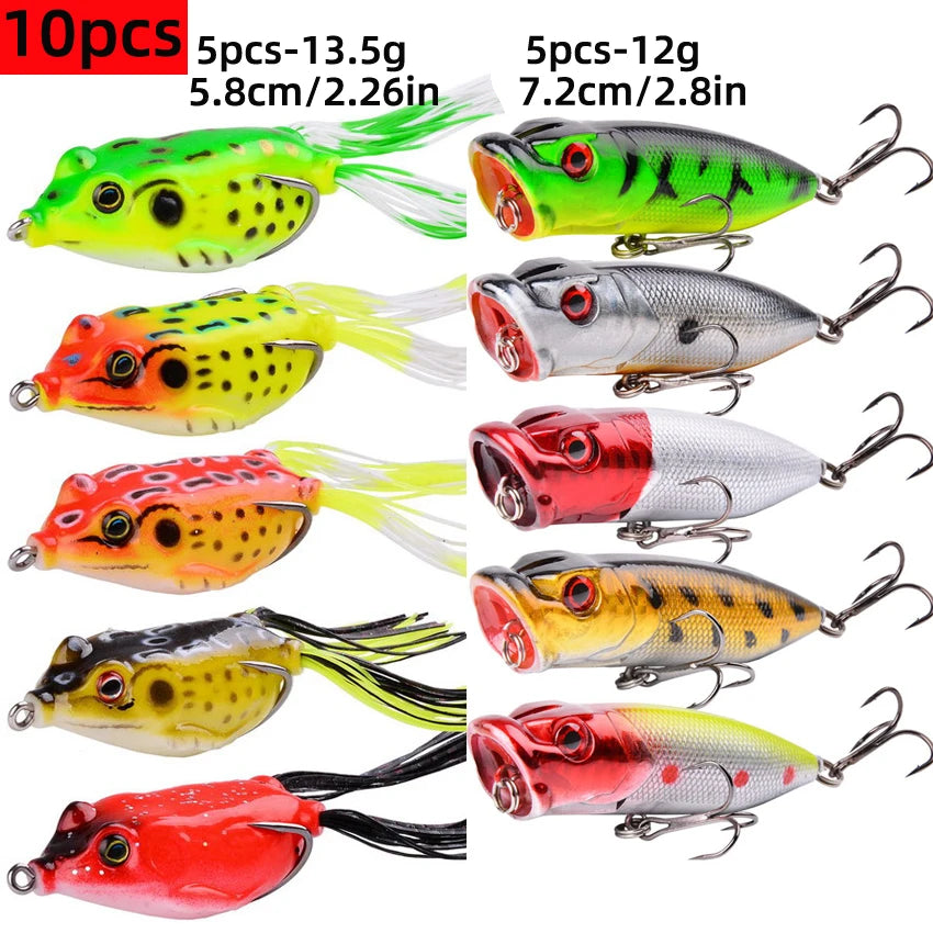 Fishing Lure Kit Soft and Hard Bait Set Gear Layer Frog Minnow Metal Jig Spoon Bait