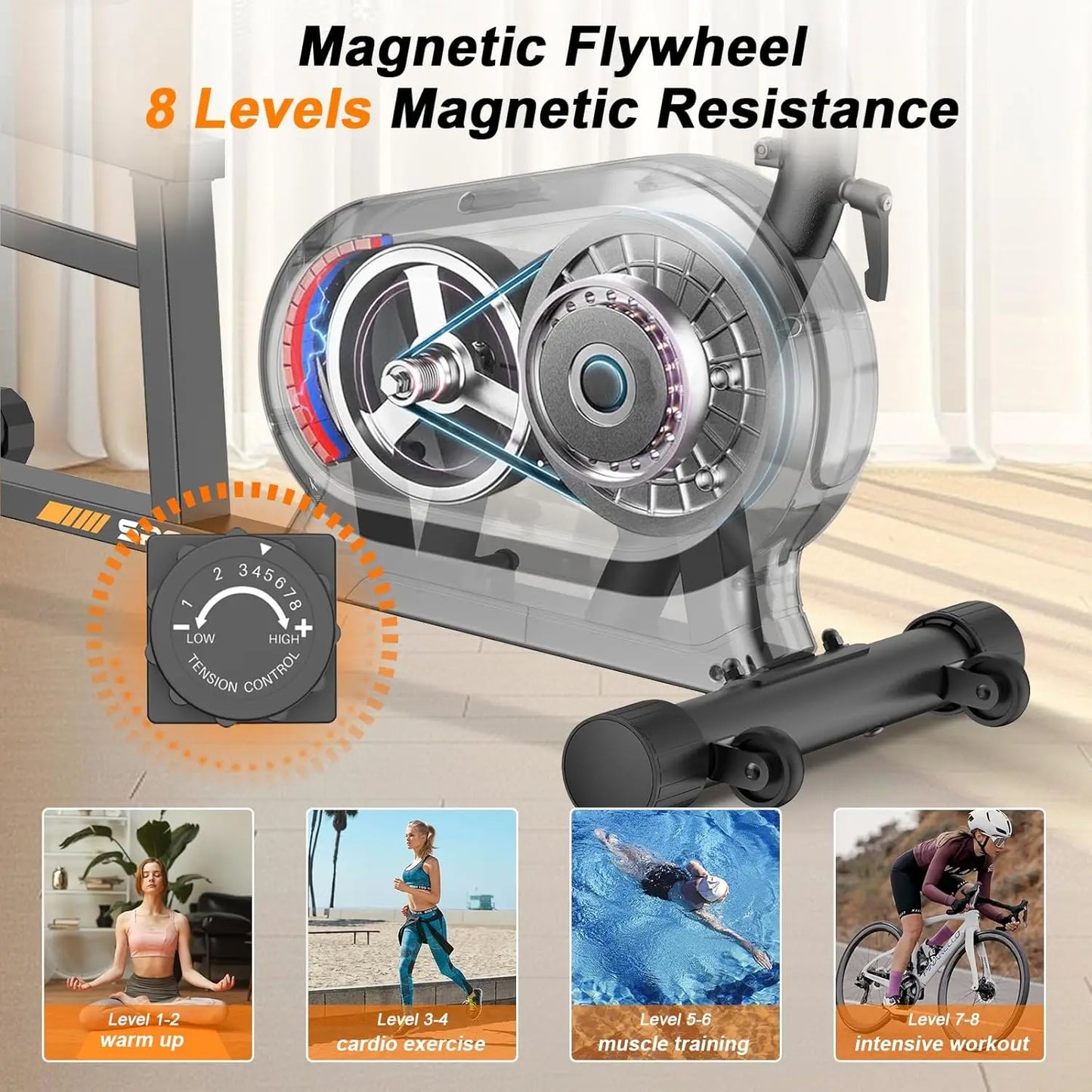 Recumbent Exercise Bike for Adults Seniors, Low-Impact Magnetic Stationary Exercise Bike