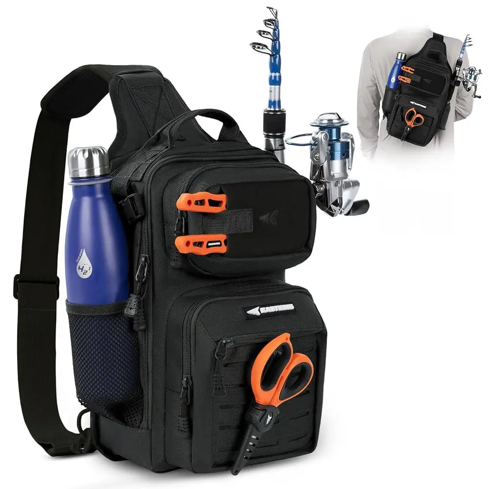 Tactical Fashion Fishing Sling Tackle Bag Lightweight Fishing Backpack