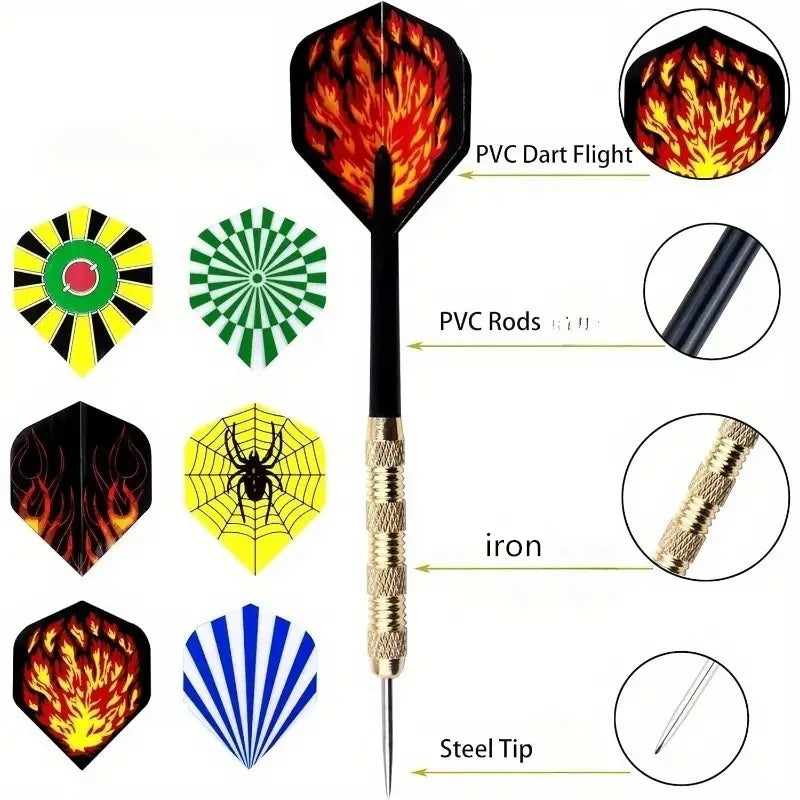 18 pcs/set of professional darts combination with steel tips durable