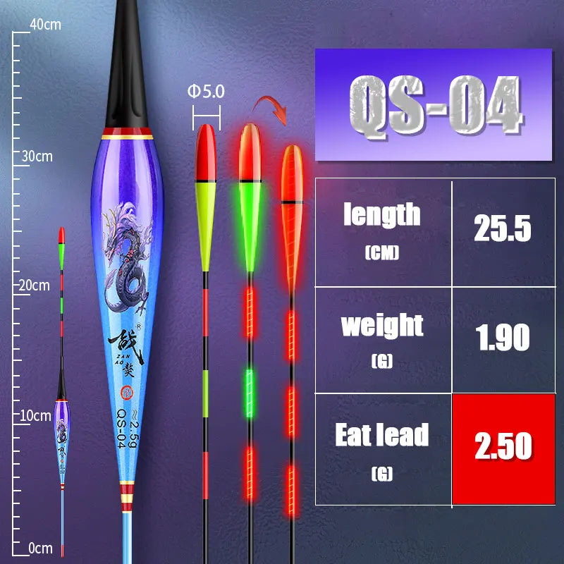 Night Fishing Float Electronic Gravity Induction Color Change LED 2 Bullet Bullet Eye-Catching
