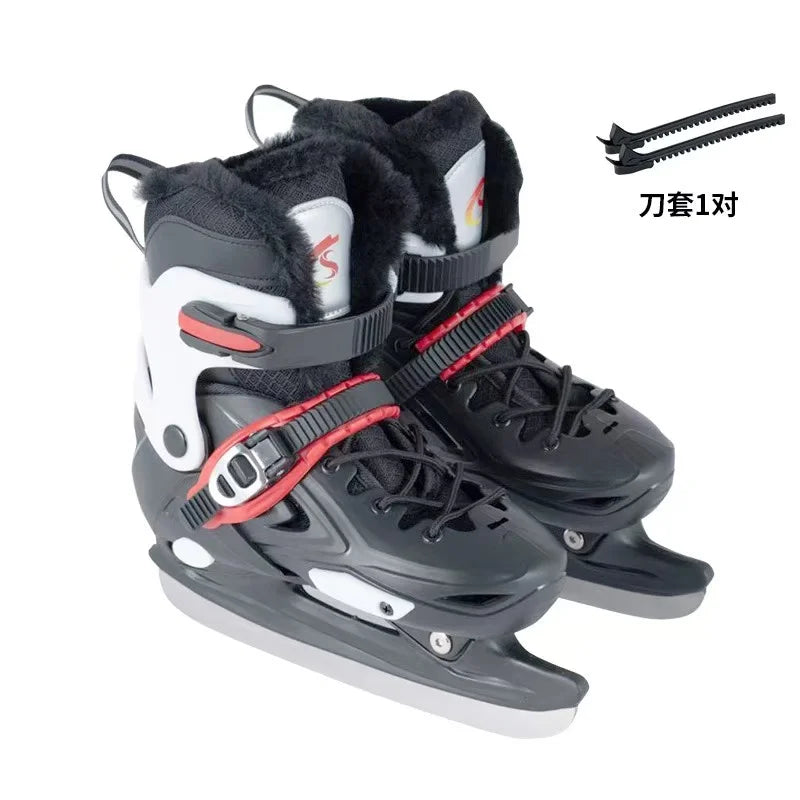 Children's Hardshell Skates, Plus Warm Fleece Speed Skates Shoes, Adult Skates, Real Skates,