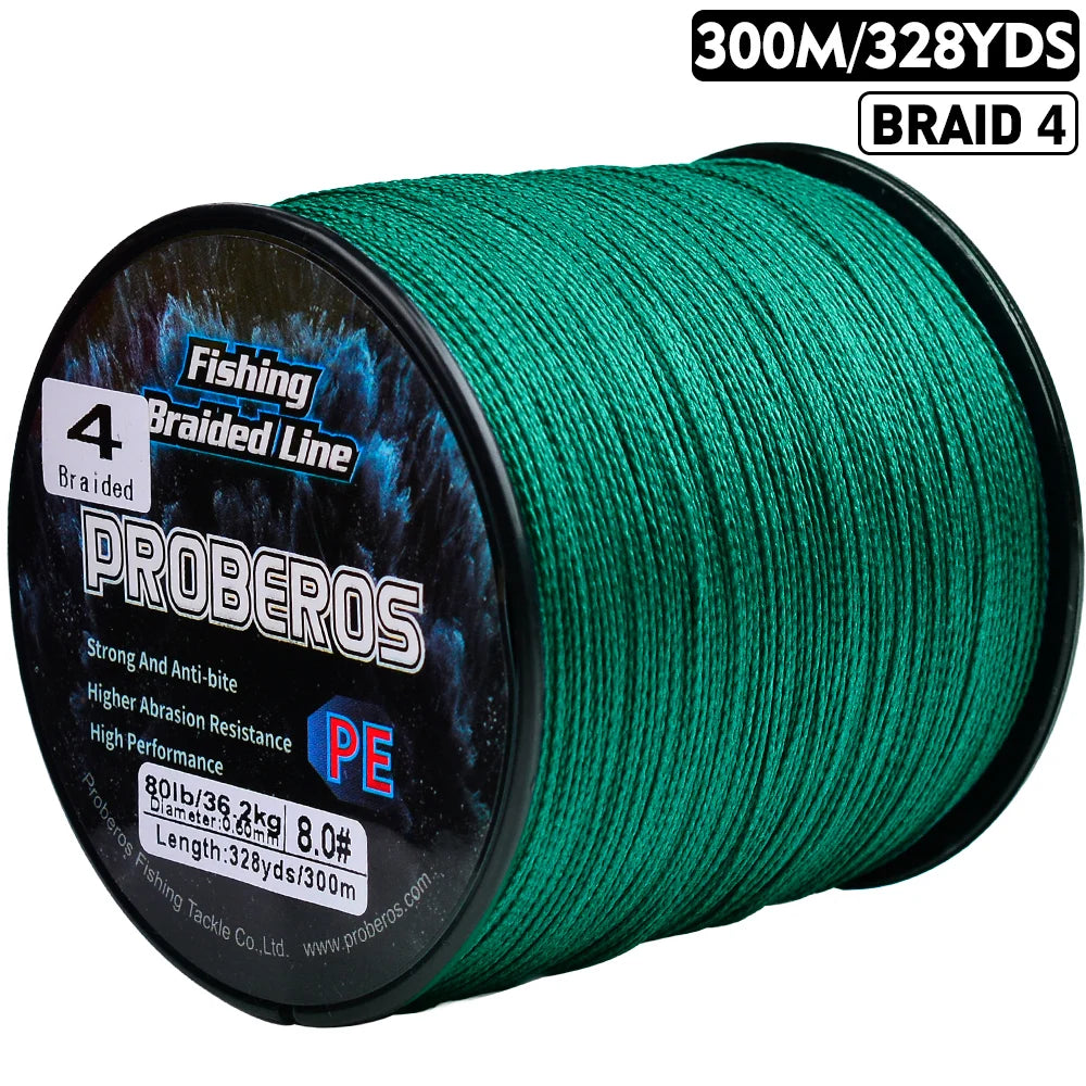 PROBEROS 300M 4 Strands Braided Multifilament Fishing Line