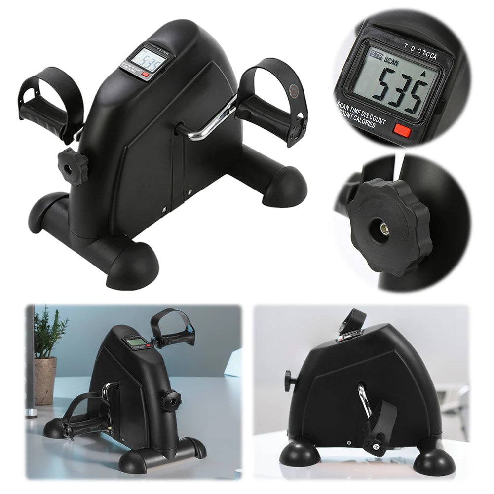 Mini Exercise Bike Arm and Leg Trainer Adjustable  Exercise Machine LCD Display Portable Pedal Trainer for Home Office
