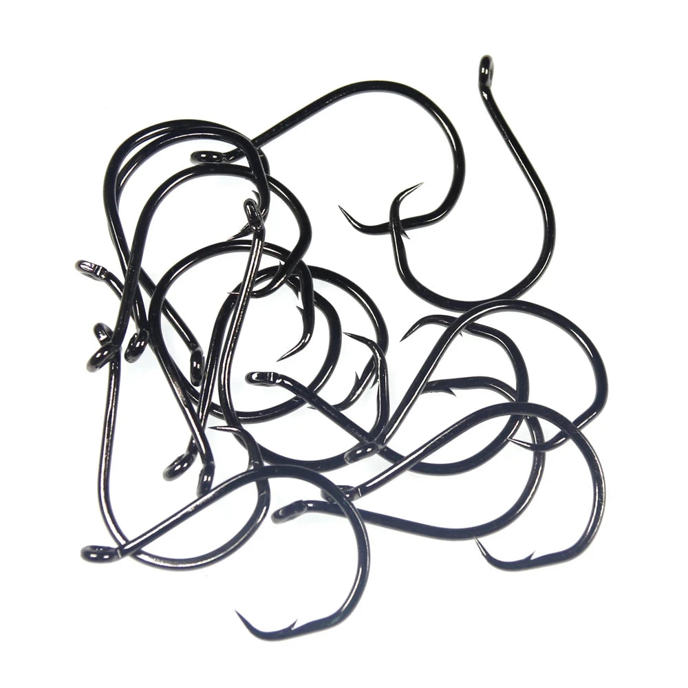 WIFREO 40PCS Fishing Accessories 3/0 5/0 6/0 7/0 8/0 Up Eye Circle Hook Saltwater Catfish