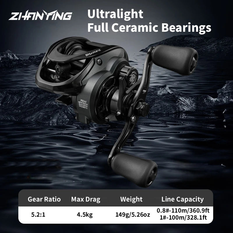 ThunderHawk Baitcasting Reel 7.0:1 Gear Ratio 4.5kg Max Drag Saltwater