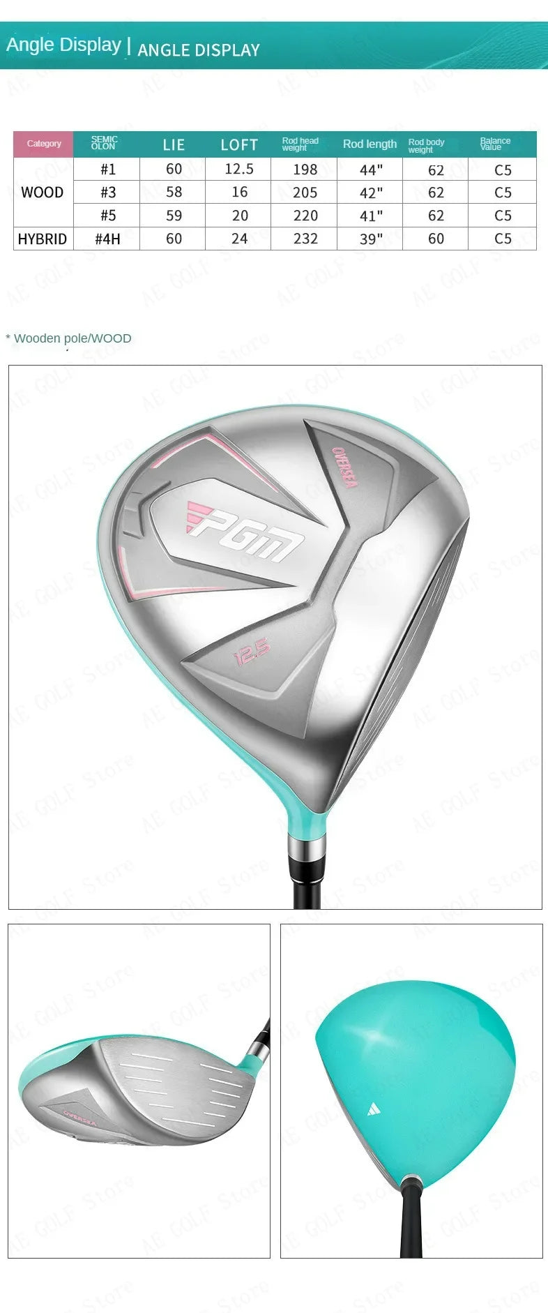 PGM Women Golf Clubs Set with Golf Bag Stainless Steel / Carbon Shaft Iron Wood Driver