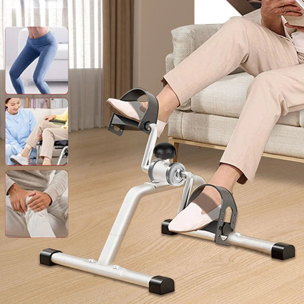 Folding Portable Foot Pedal Exerciser with Adjustable Resistance Stationary Exercise Bike for Indoor Physical Therapy