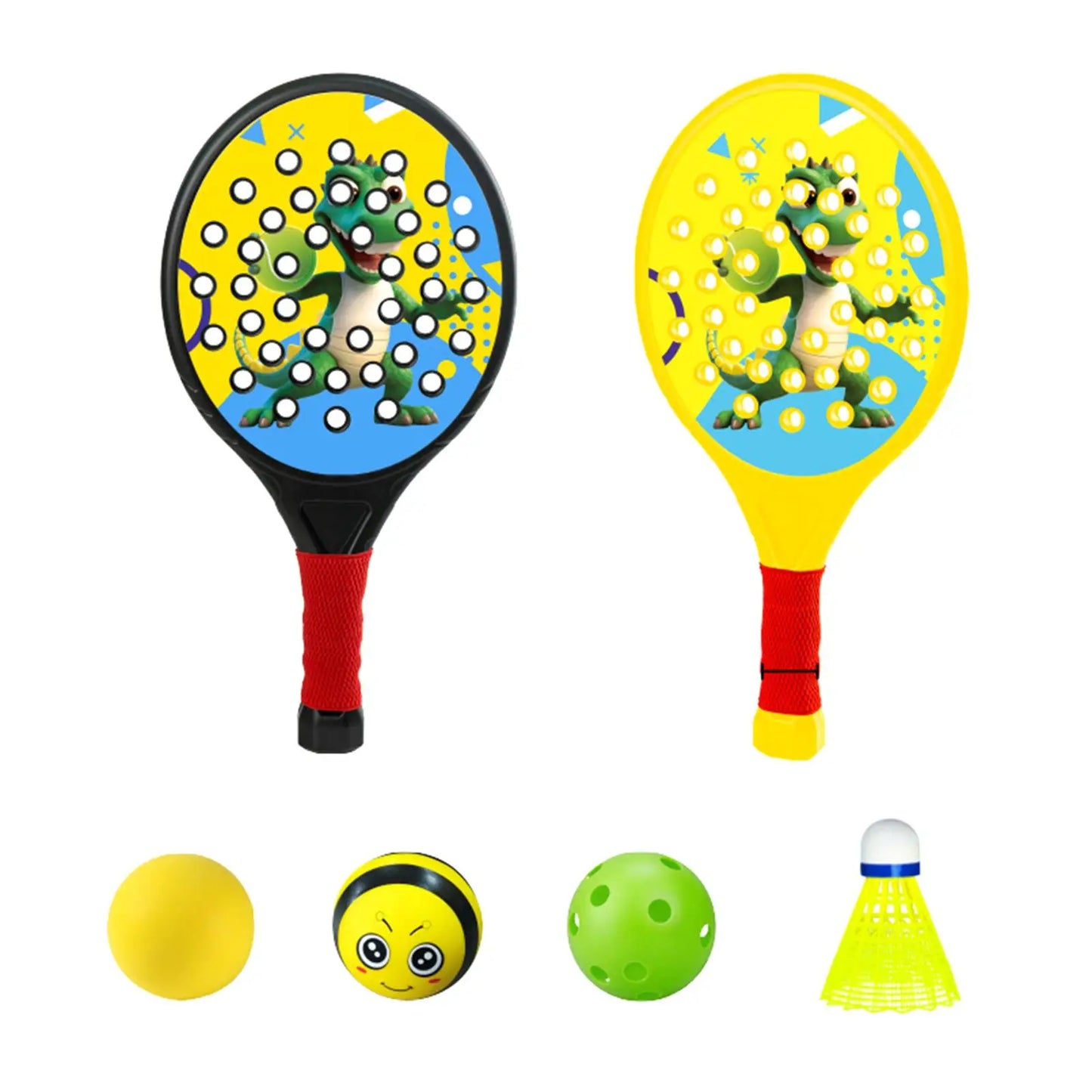 2Pcs Kids Padel Rackets Paddles Set Stylish Sweat Absorbing Gripping Paddle Tennis  for Beginners Kids Sports