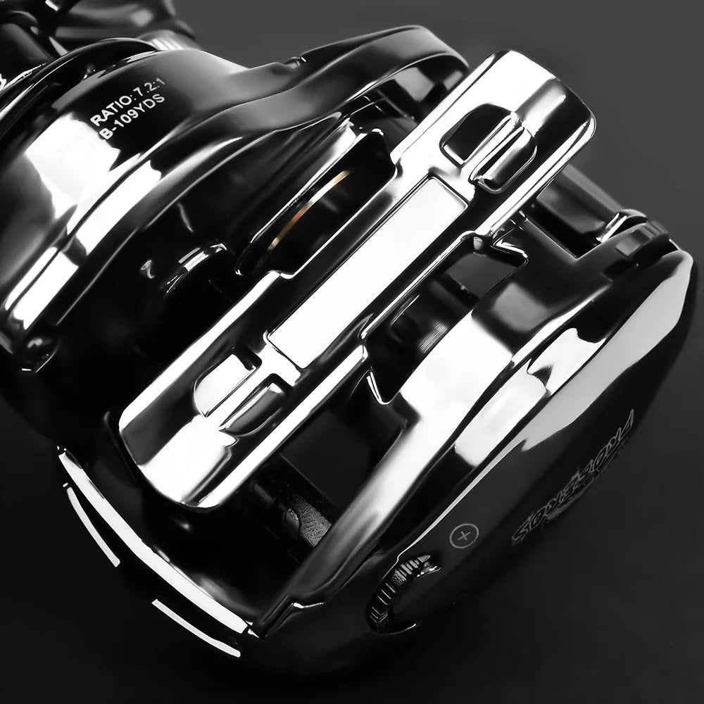 Baitcasting Reel 7.2:1 Gear Ratio 5+1BB Bearings Drag Alarm Long Cast Anti-Tangle