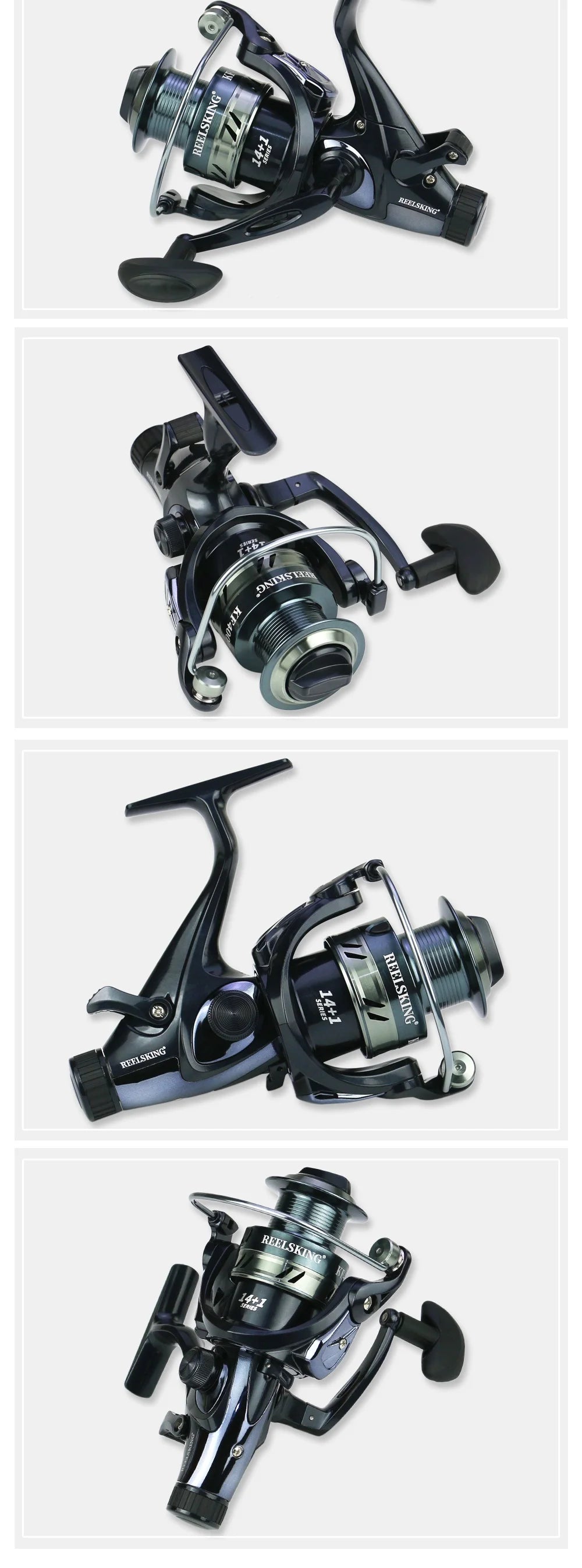 Max 8-25KG Drag 14+1 BB Carp Front Rear Double Brake Spinning Metal Spool  fishing reel saltwater