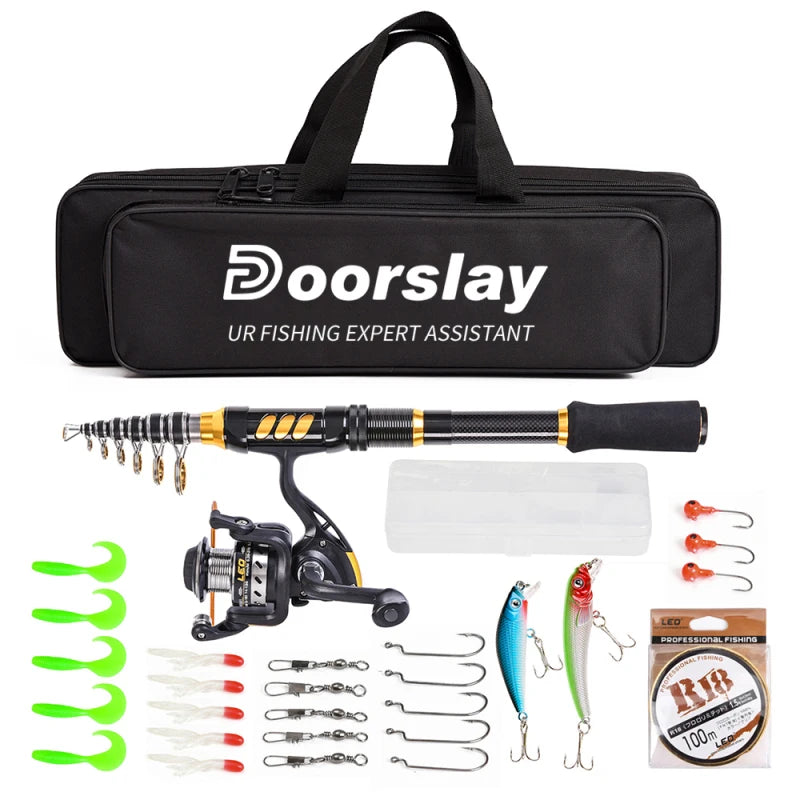 Telescopic Fishing Rod and Reel Combo Full Kit
