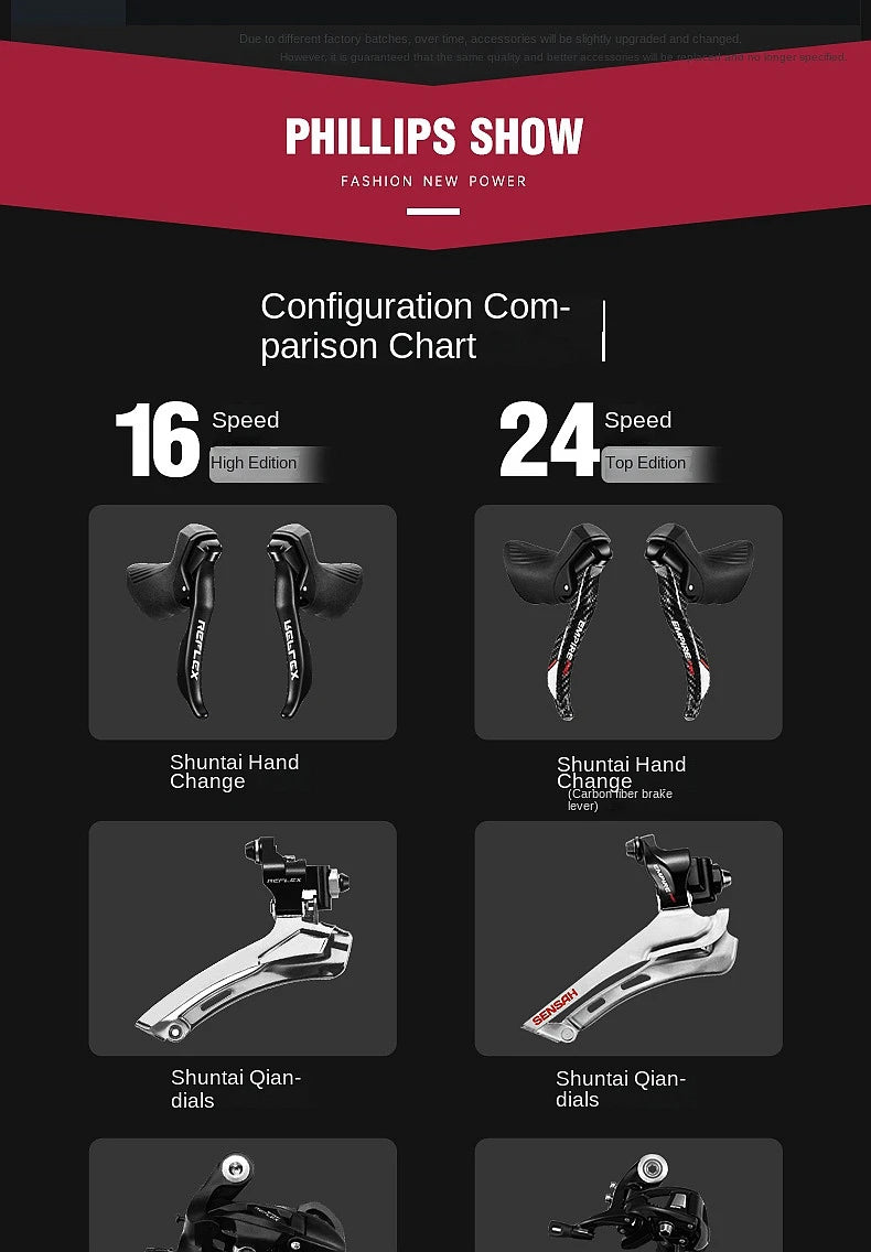 2025 New Ultra-Light Carbon Fiber Road Bike Fast Racing Bicycle with Hydraulic Disc Brakes