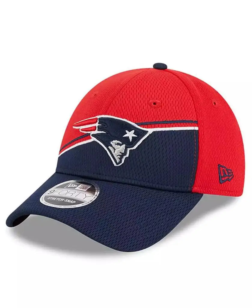 New Era | Men's Red, Navy New England Patriots 2023 Sideline 9FORTY Adjustable Hat
