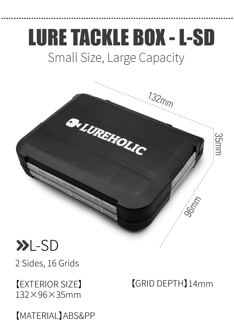 LUREHOLIC Fishing Tackle Boxes for Lure Accessories Storage Snap,