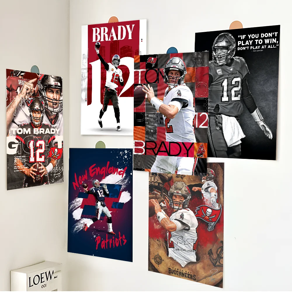 Tom Brady Quotes Canvas American Football Athlete Anime Posters