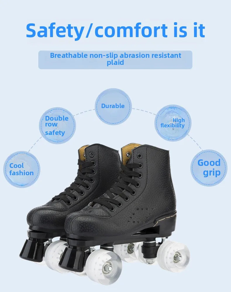 New Double Row Roller Skates Four-Wheel  Inline Skates for Men, Women, Adults, and Children