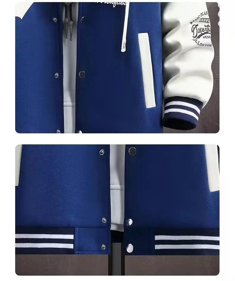 Men's Hooded Baseball Jersey   High Street Fashion Men's Clothing High Quality Coat