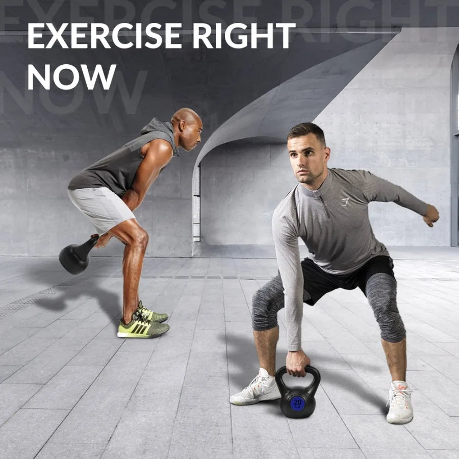 Wide Grip Kettlebell Exercise Fitness Weight Set 3Pieces: 10lb 15lb and 20lb Kettlebells