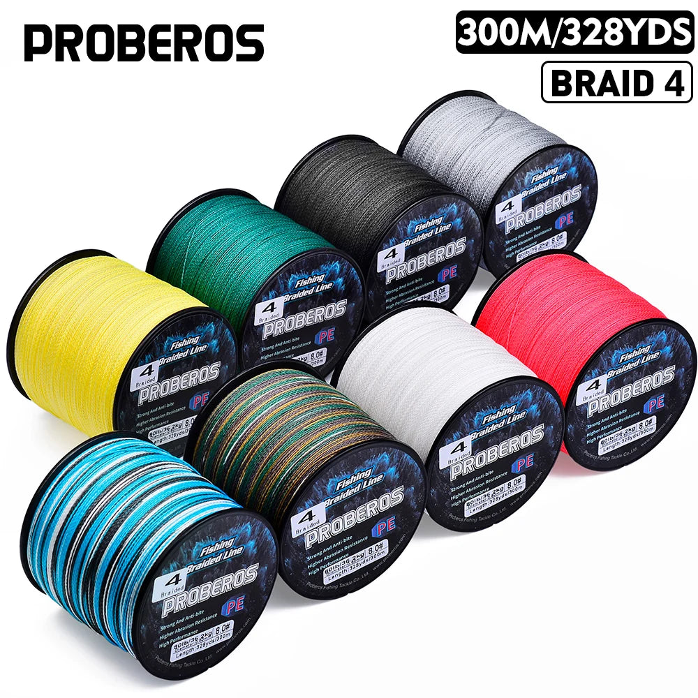 PROBEROS 300M 4 Strands Braided Multifilament Fishing Line