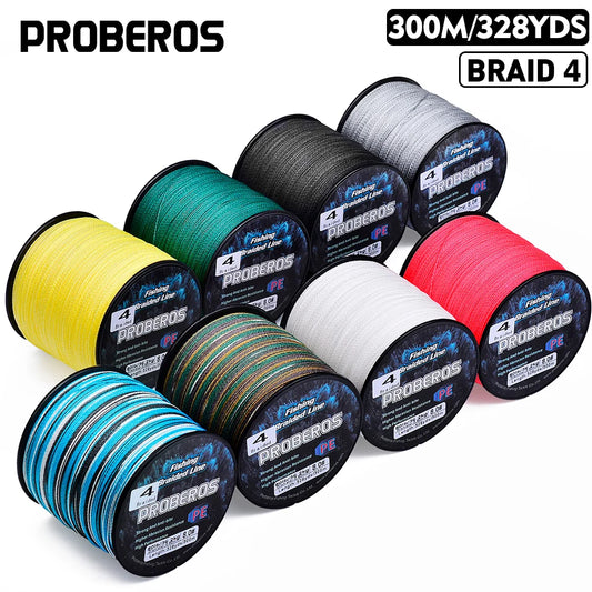 PROBEROS 300M 4 Strands Braided Multifilament Fishing Line