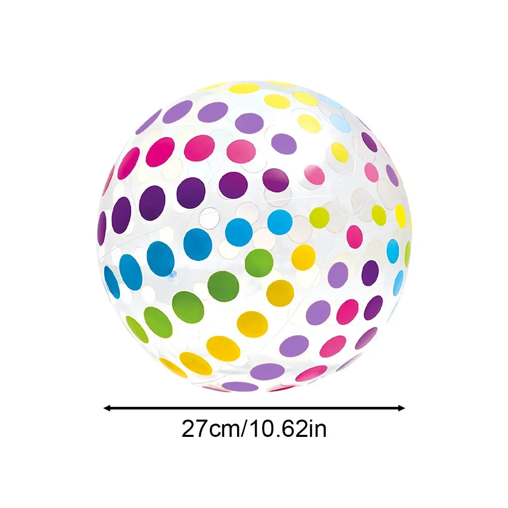 1pc 10.62-inch colored striped transparent  inflatable beach ball,