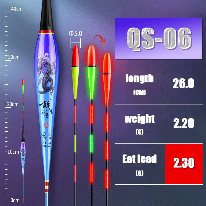 Night Fishing Float Electronic Gravity Induction Color Change LED 2 Bullet Bullet Eye-Catching