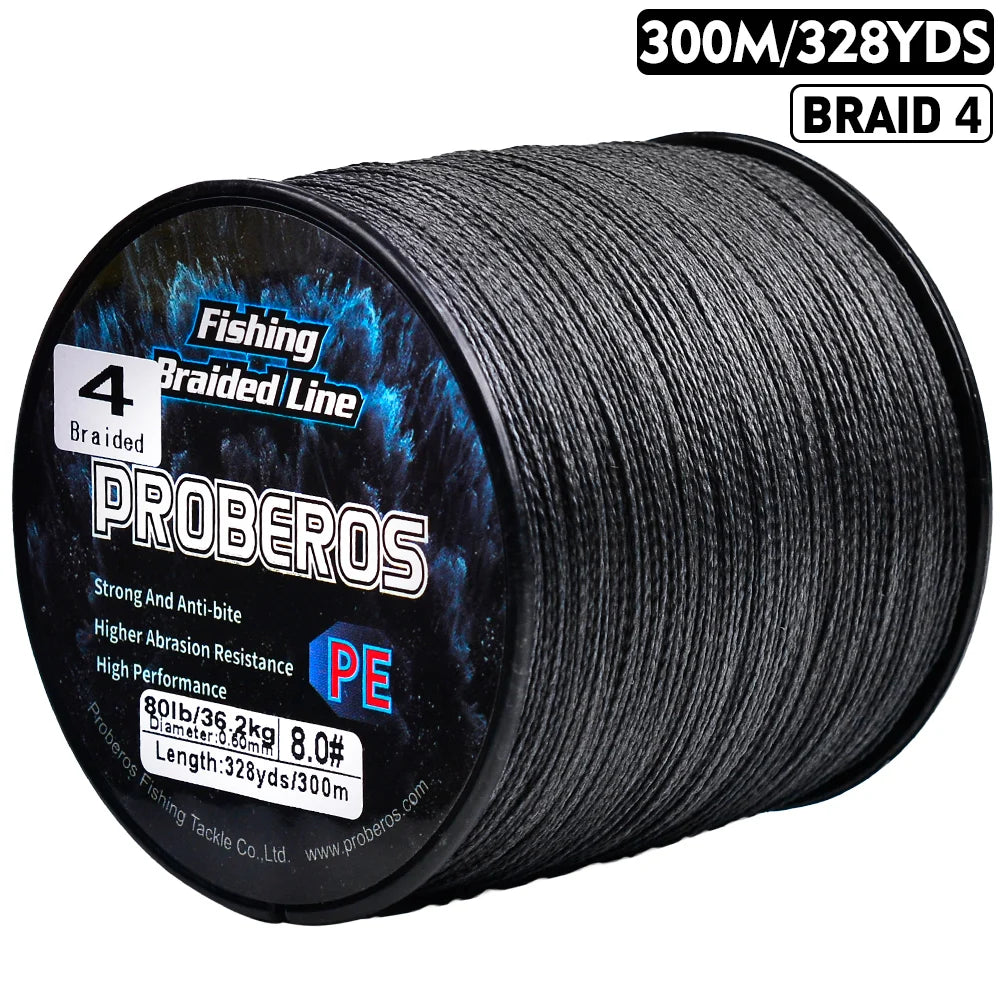 PROBEROS 300M 4 Strands Braided Multifilament Fishing Line