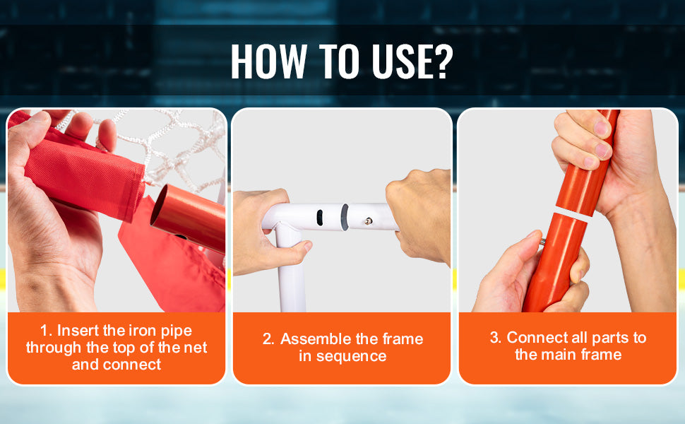 VEVOR Youth Street Hockey Net Steel Hockey Goal Portable Lightweight