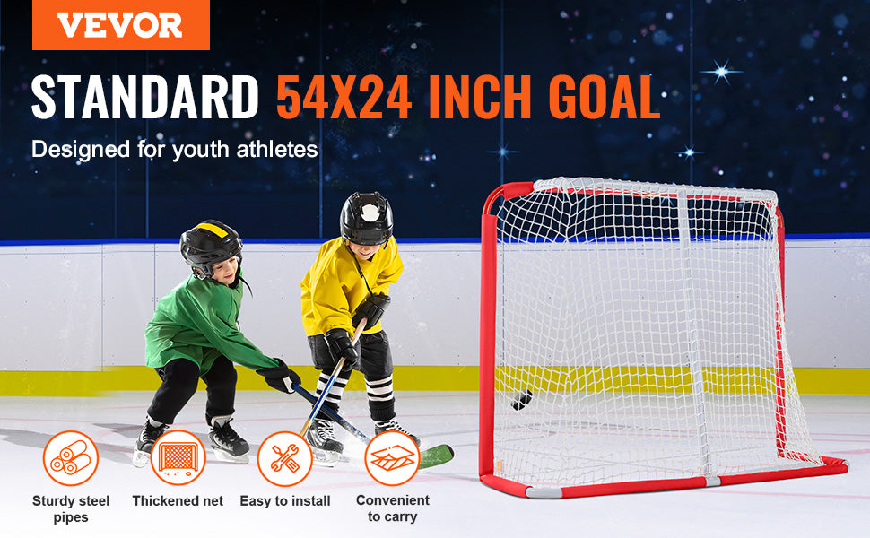 VEVOR Youth Street Hockey Net Steel Hockey Goal Portable Lightweight