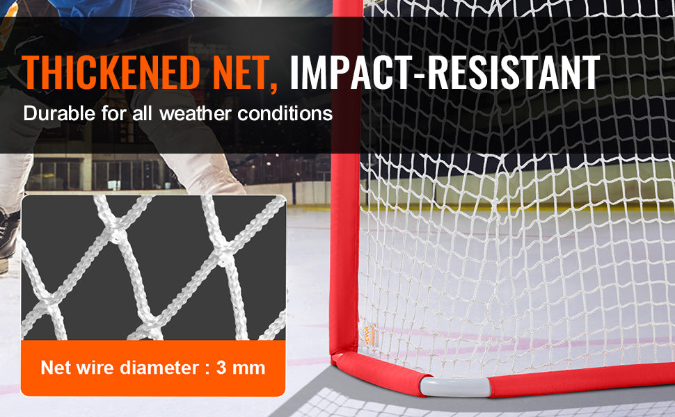 VEVOR Youth Street Hockey Net Steel Hockey Goal Portable Lightweight